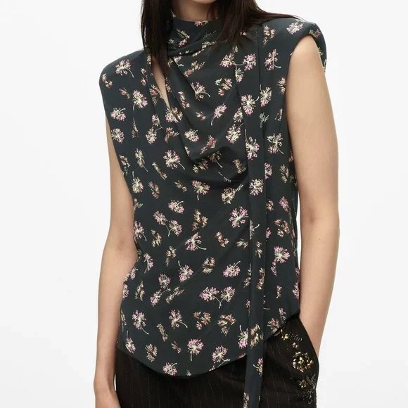 Zara Blouse sleeveless PRINTED SHIRT LIMITED EDITION - Picture 4 of 11